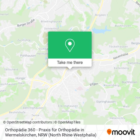 Orthopädie 360 - Praxis für Orthopädie in Wermelskirchen map