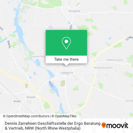 Dennis Zerrehsen Geschäftsstelle der Ergo Beratung & Vertrieb map
