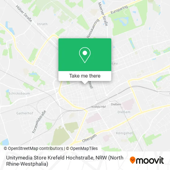 Карта Unitymedia Store Krefeld Hochstraße