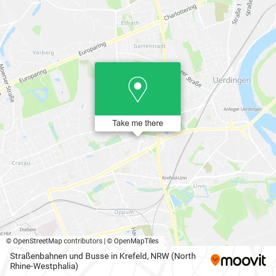 Карта Straßenbahnen und Busse in Krefeld