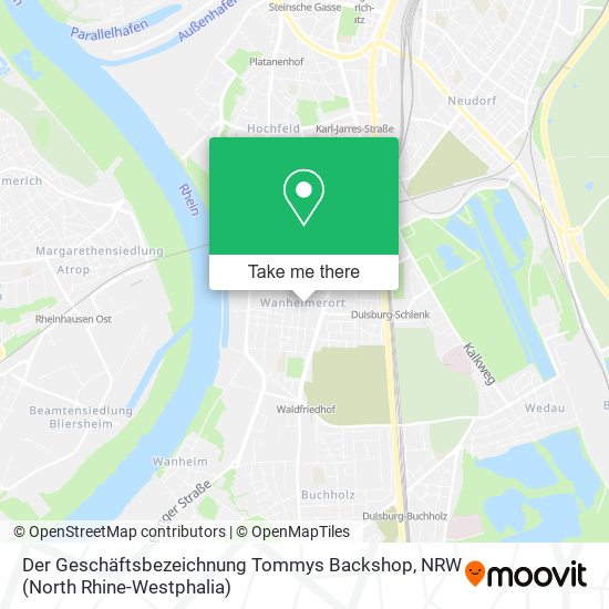 Der Geschäftsbezeichnung Tommys Backshop map