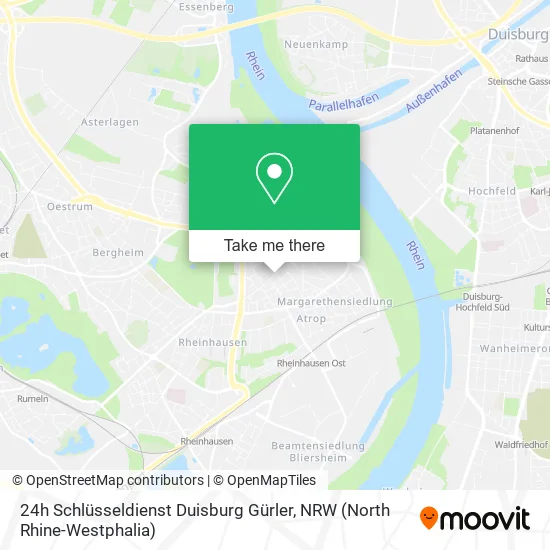 24h Schlüsseldienst Duisburg Gürler map