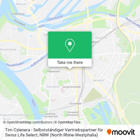 Tim Czienera - Selbstständiger Vertriebspartner für Swiss Life Select map