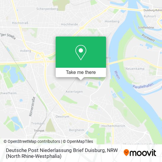 Deutsche Post Niederlassung Brief Duisburg map