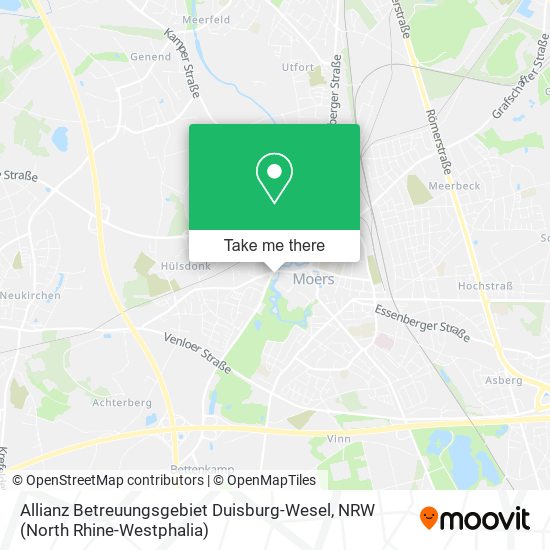 Allianz Betreuungsgebiet Duisburg-Wesel map