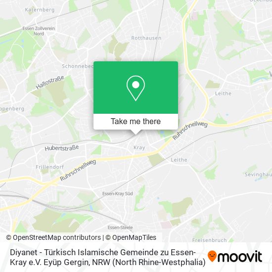 Карта Diyanet - Türkisch Islamische Gemeinde zu Essen-Kray e.V. Eyüp Gergin