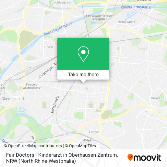 Карта Fair Doctors - Kinderarzt in Oberhausen-Zentrum