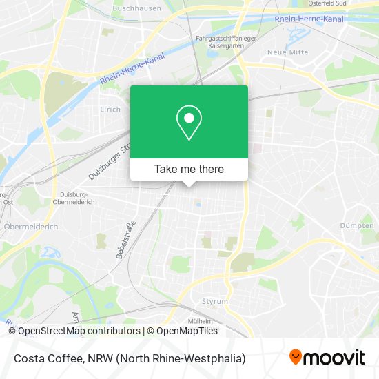 Costa Coffee map