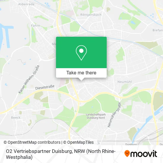 O2 Vertriebspartner Duisburg map