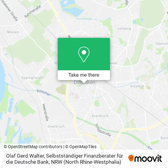 Карта Olaf Gerd Walter, Selbstständiger Finanzberater für die Deutsche Bank