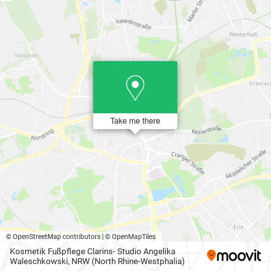 Карта Kosmetik Fußpflege Clarins- Studio Angelika Waleschkowski