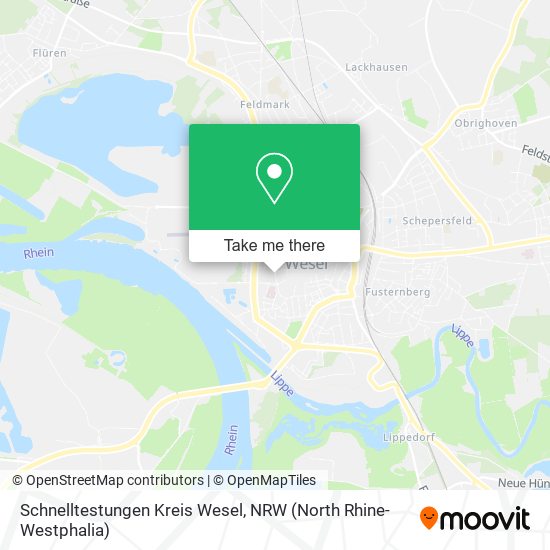 Schnelltestungen Kreis Wesel map