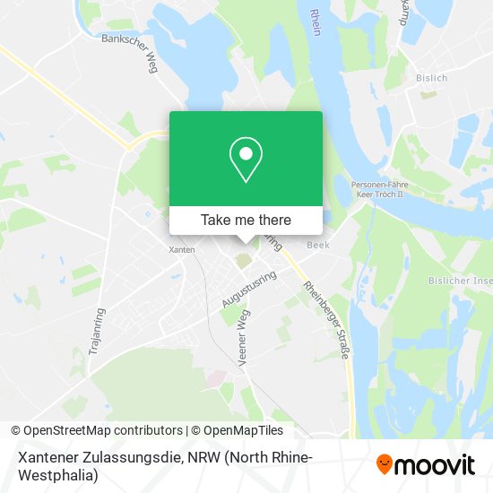 Xantener Zulassungsdie map