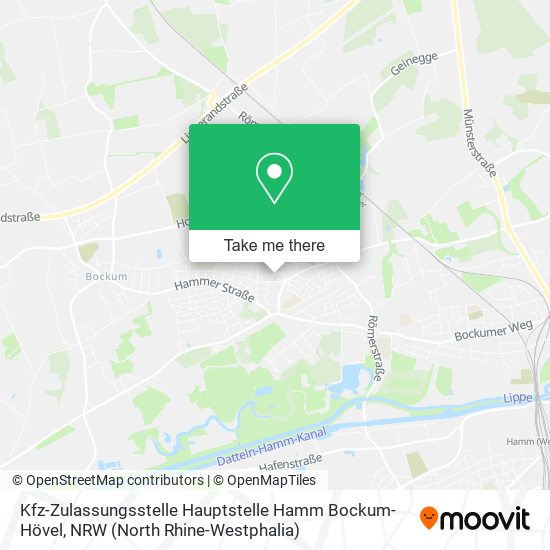 Карта Kfz-Zulassungsstelle Hauptstelle Hamm Bockum- Hövel