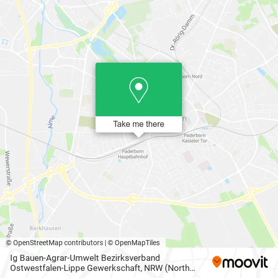 Карта Ig Bauen-Agrar-Umwelt Bezirksverband Ostwestfalen-Lippe Gewerkschaft