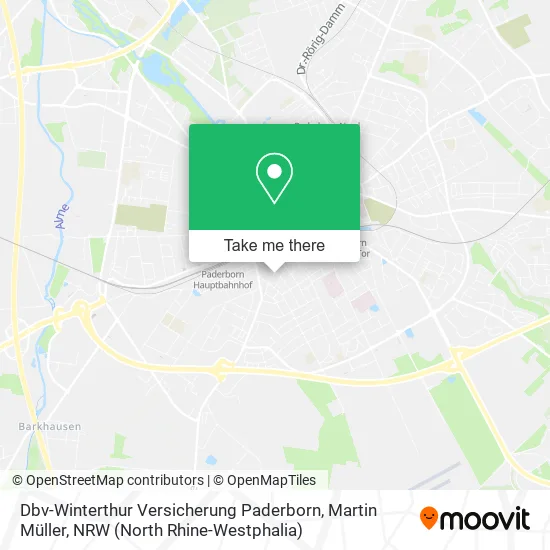 Карта Dbv-Winterthur Versicherung Paderborn, Martin Müller