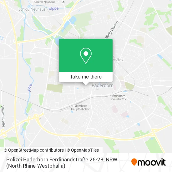 Карта Polizei Paderborn Ferdinandstraße 26-28