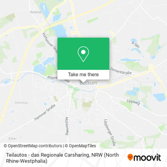 Карта Teilautos - das Regionale Carsharing