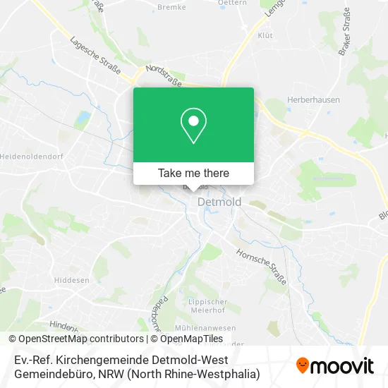 Ev.-Ref. Kirchengemeinde Detmold-West Gemeindebüro map
