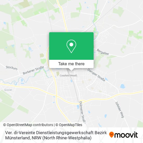 Карта Ver. di-Vereinte Dienstleistungsgewerkschaft Bezirk Münsterland