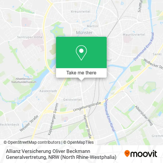 Карта Allianz Versicherung Oliver Beckmann Generalvertretung