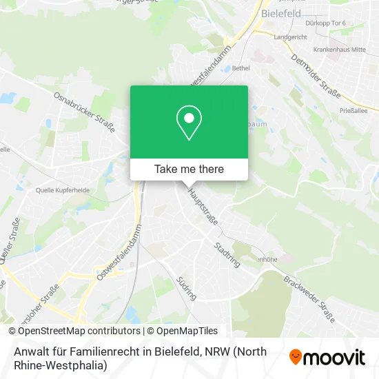 Карта Anwalt für Familienrecht in Bielefeld