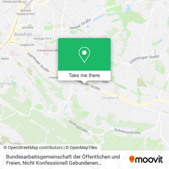 Bundesarbeitsgemeinschaft der Öffentlichen und Freien, Nicht Konfessionell Gebundenen Ausbildungsst map