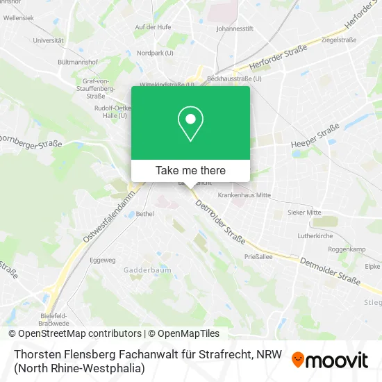 Карта Thorsten Flensberg Fachanwalt für Strafrecht