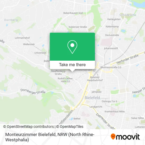 Карта Monteurzimmer Bielefeld