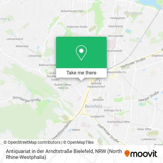Карта Antiquariat in der Arndtstraße Bielefeld
