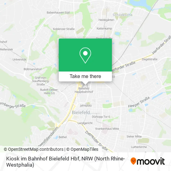 Карта Kiosk im Bahnhof Bielefeld Hbf
