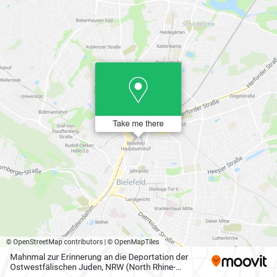 Mahnmal zur Erinnerung an die Deportation der Ostwestfälischen Juden map