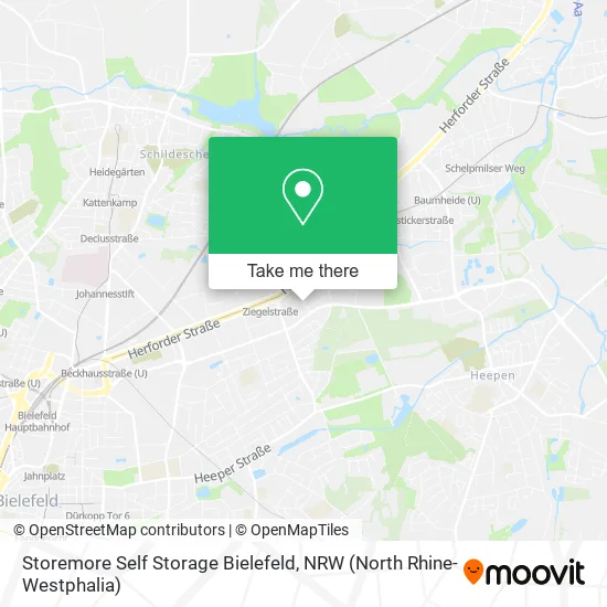 Карта Storemore Self Storage Bielefeld