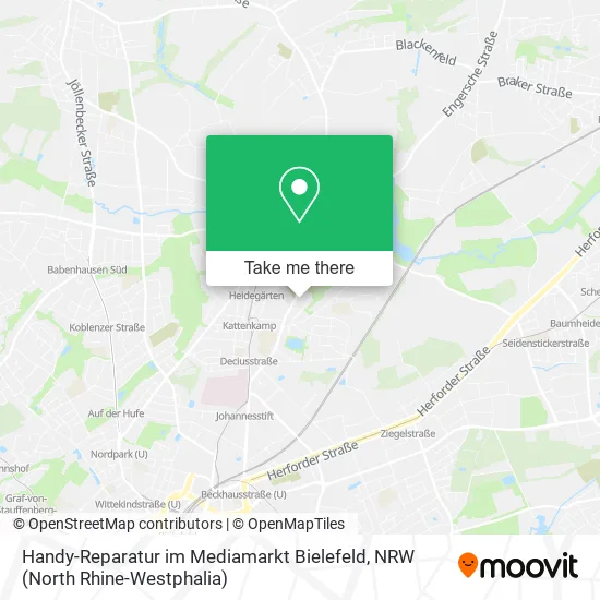 Карта Handy-Reparatur im Mediamarkt Bielefeld