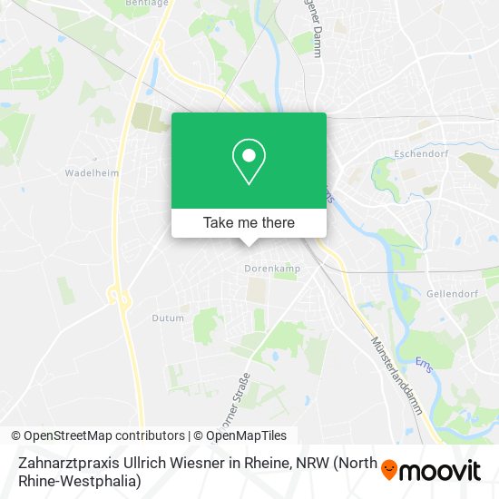 Zahnarztpraxis Ullrich Wiesner in Rheine map
