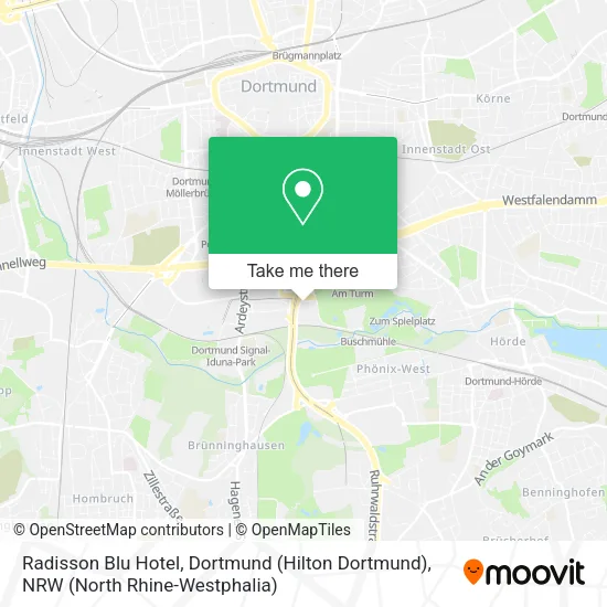 Карта Radisson Blu Hotel, Dortmund (Hilton Dortmund)