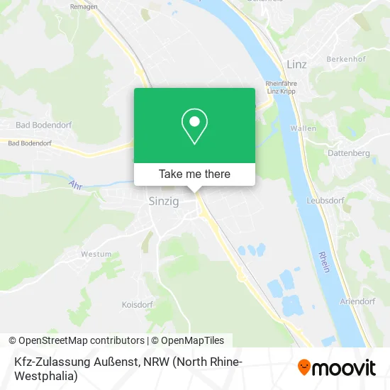 Карта Kfz-Zulassung Außenst