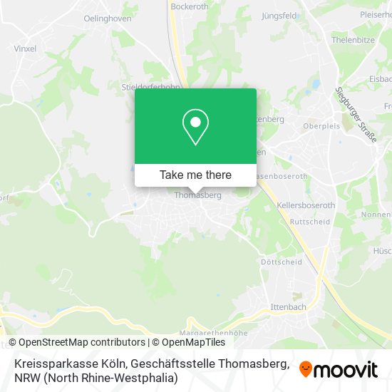 Карта Kreissparkasse Köln, Geschäftsstelle Thomasberg