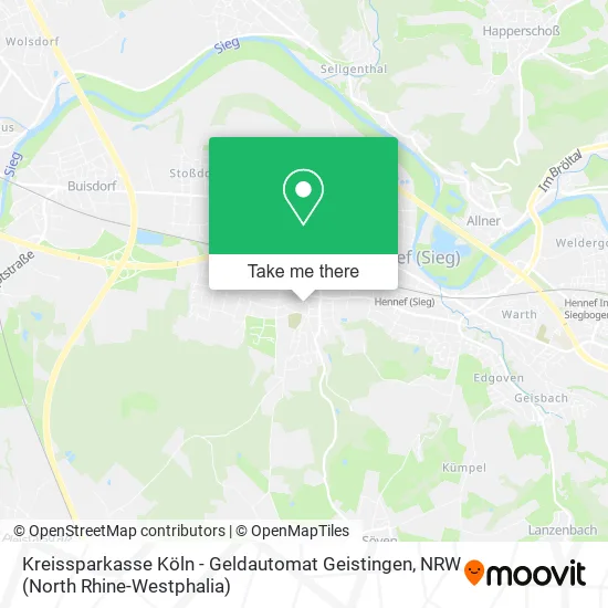 Карта Kreissparkasse Köln - Geldautomat Geistingen