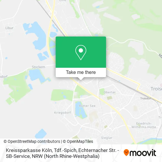 Карта Kreissparkasse Köln, Tdf.-Spich, Echternacher Str. - SB-Service