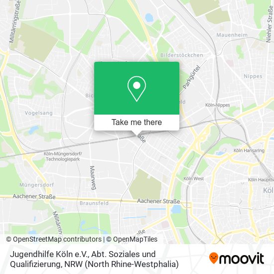 Jugendhilfe Köln e.V., Abt. Soziales und Qualifizierung map
