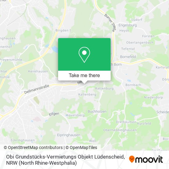 Obi Grundstücks-Vermietungs Objekt Lüdenscheid map