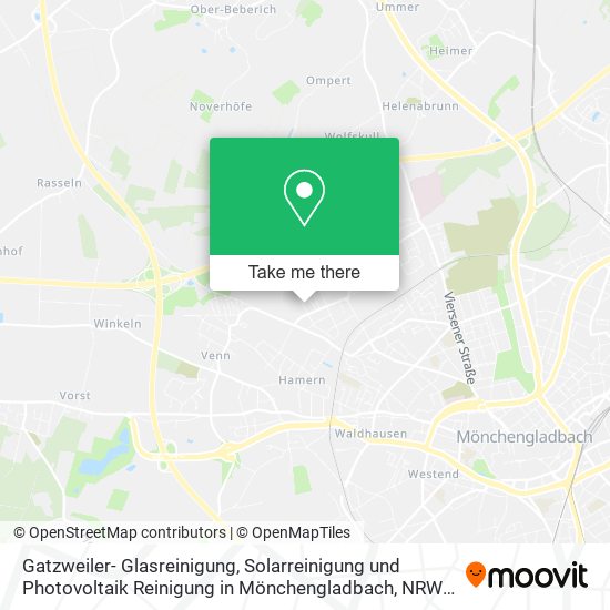 Карта Gatzweiler- Glasreinigung, Solarreinigung und Photovoltaik Reinigung in Mönchengladbach