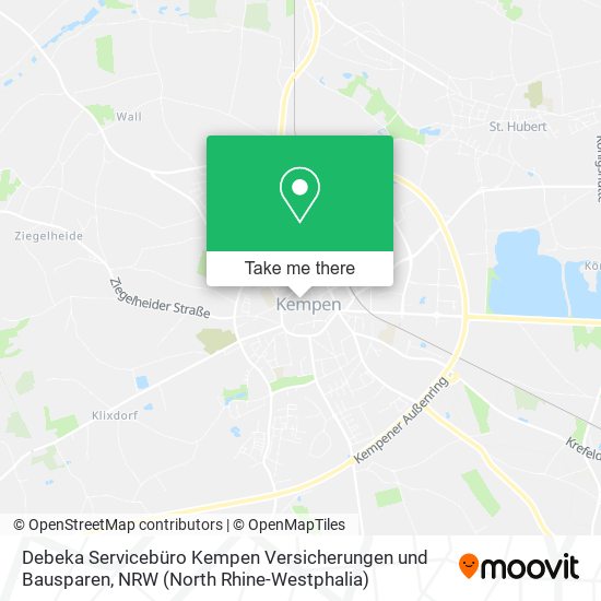 Debeka Servicebüro Kempen Versicherungen und Bausparen map