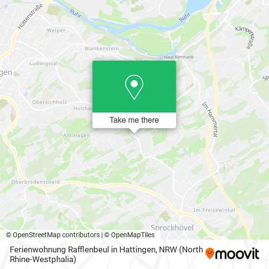 Карта Ferienwohnung Rafflenbeul in Hattingen