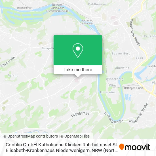 Карта Contilia GmbH-Katholische Kliniken Ruhrhalbinsel-St. Elisabeth-Krankenhaus Niederwenigern