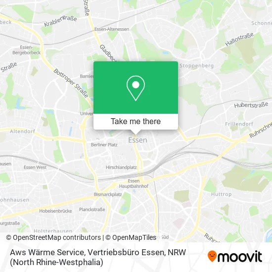 Карта Aws Wärme Service, Vertriebsbüro Essen