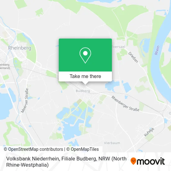 Карта Volksbank Niederrhein, Filiale Budberg