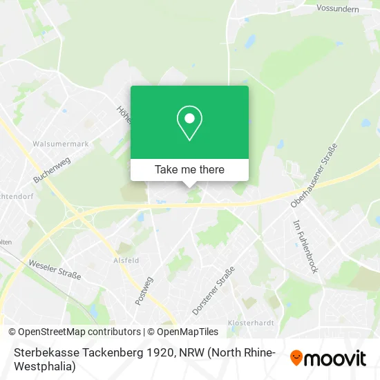 Карта Sterbekasse Tackenberg 1920