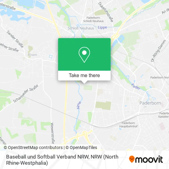 Карта Baseball und Softball Verband NRW
